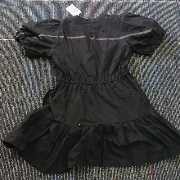 Nwt Free Assembly  Cotton Eyelet Tiered Mini Dress with Puff Sleeves, Med. - Picture 8 of 8